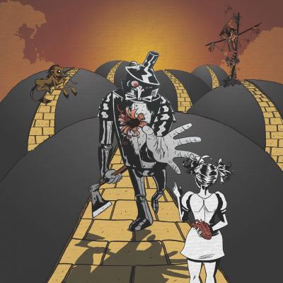 Tinmandens klagesange - coverart til vinyl, 2019